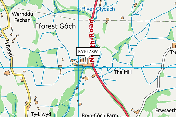 SA10 7XW map - OS VectorMap District (Ordnance Survey)