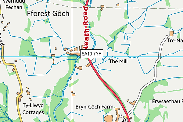 SA10 7YF map - OS VectorMap District (Ordnance Survey)