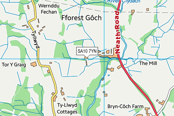 SA10 7YN map - OS VectorMap District (Ordnance Survey)