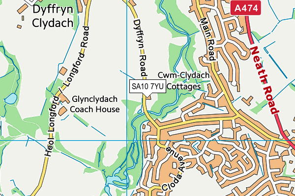 SA10 7YU map - OS VectorMap District (Ordnance Survey)