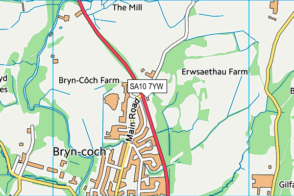 SA10 7YW map - OS VectorMap District (Ordnance Survey)