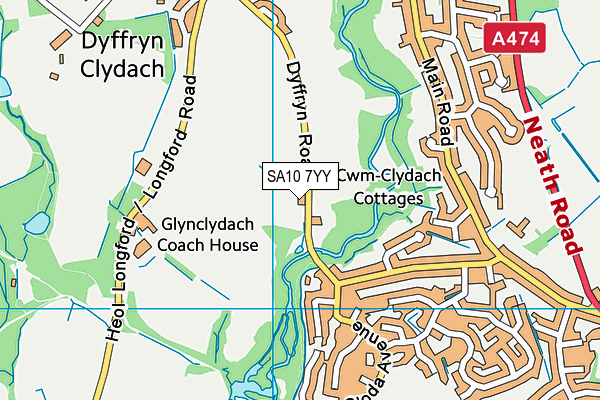 SA10 7YY map - OS VectorMap District (Ordnance Survey)