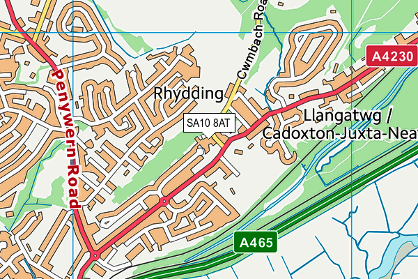 SA10 8AT map - OS VectorMap District (Ordnance Survey)