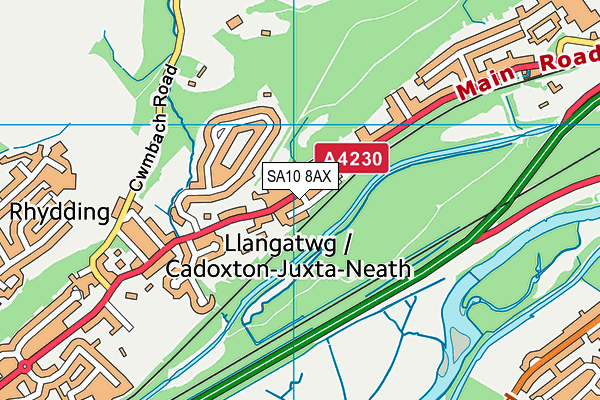 SA10 8AX map - OS VectorMap District (Ordnance Survey)