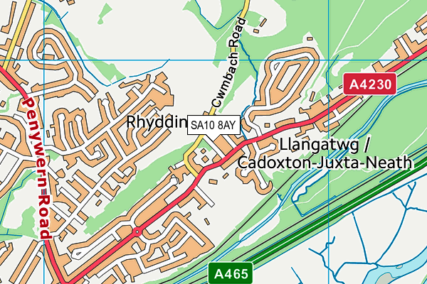 SA10 8AY map - OS VectorMap District (Ordnance Survey)