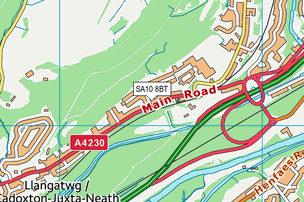SA10 8BT map - OS VectorMap District (Ordnance Survey)