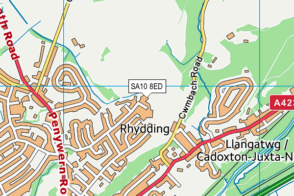 SA10 8ED map - OS VectorMap District (Ordnance Survey)