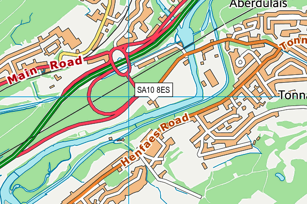 SA10 8ES map - OS VectorMap District (Ordnance Survey)