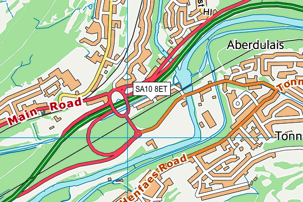 SA10 8ET map - OS VectorMap District (Ordnance Survey)