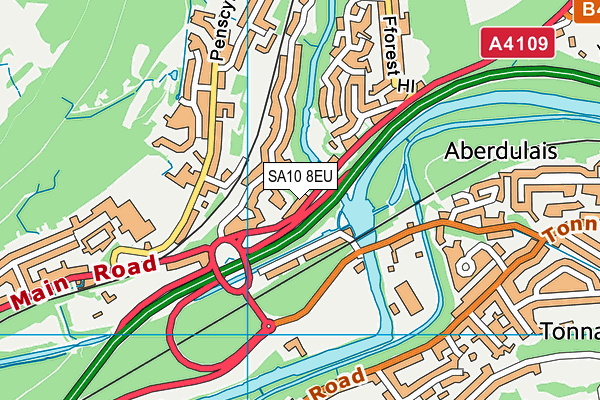 SA10 8EU map - OS VectorMap District (Ordnance Survey)