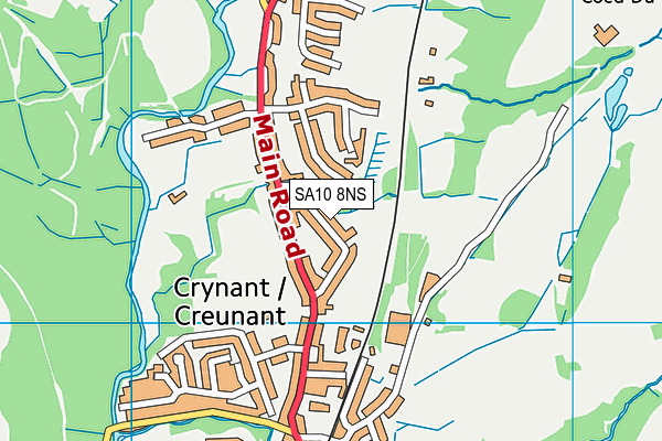 Creunant Primary School map (SA10 8NS) - OS VectorMap District (Ordnance Survey)