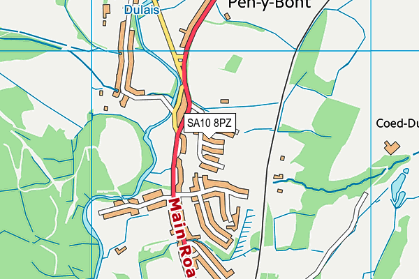 SA10 8PZ map - OS VectorMap District (Ordnance Survey)