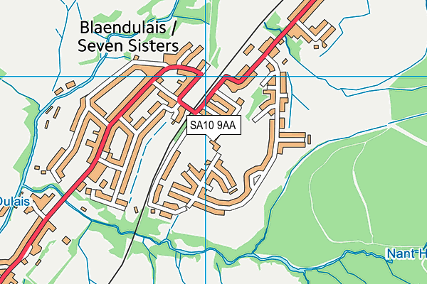 YGG Blaendulais map (SA10 9AA) - OS VectorMap District (Ordnance Survey)