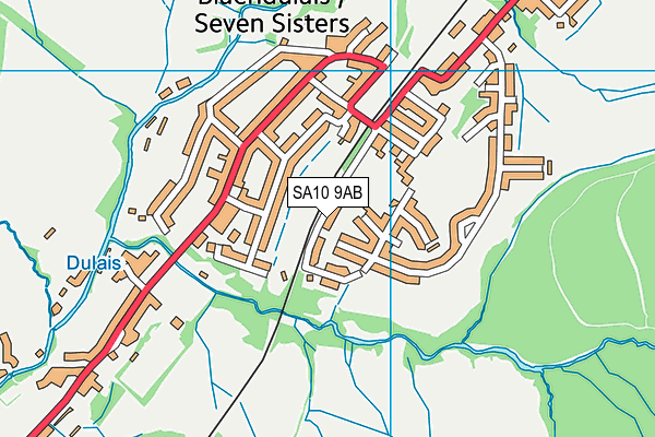 SA10 9AB map - OS VectorMap District (Ordnance Survey)