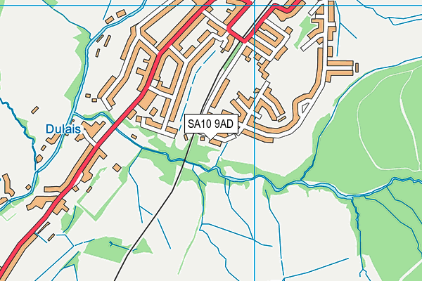 SA10 9AD map - OS VectorMap District (Ordnance Survey)
