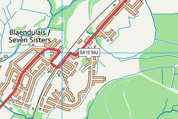 SA10 9AJ map - OS VectorMap District (Ordnance Survey)