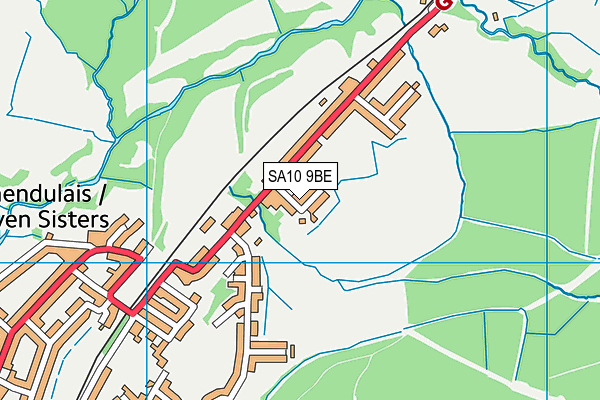 SA10 9BE map - OS VectorMap District (Ordnance Survey)