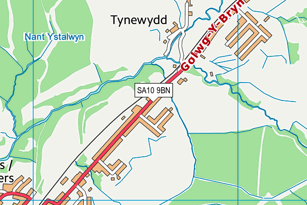 SA10 9BN map - OS VectorMap District (Ordnance Survey)