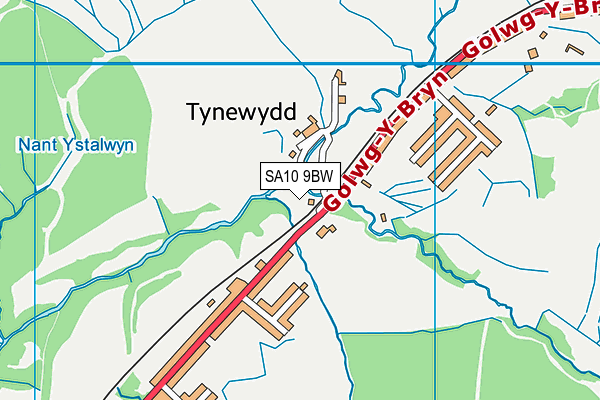 SA10 9BW map - OS VectorMap District (Ordnance Survey)