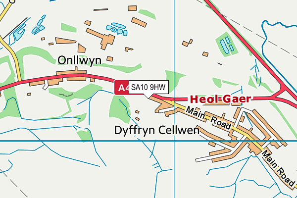 SA10 9HW map - OS VectorMap District (Ordnance Survey)