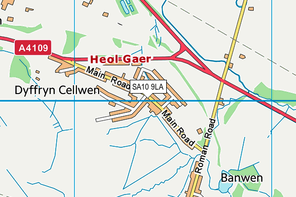 SA10 9LA map - OS VectorMap District (Ordnance Survey)