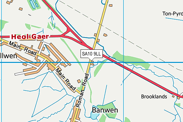 SA10 9LL map - OS VectorMap District (Ordnance Survey)