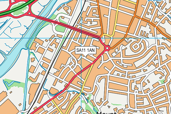 SA11 1AN map - OS VectorMap District (Ordnance Survey)