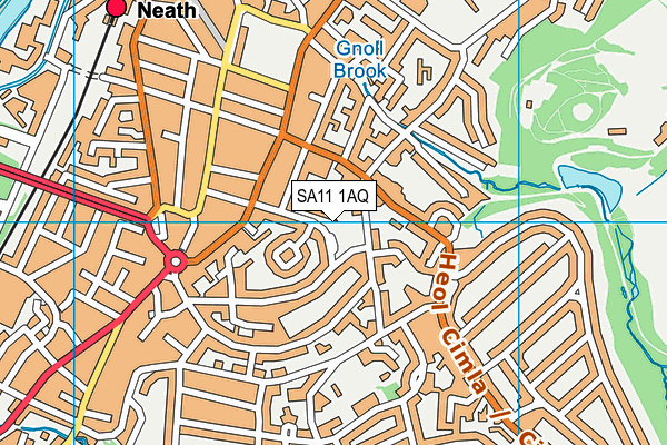 SA11 1AQ map - OS VectorMap District (Ordnance Survey)