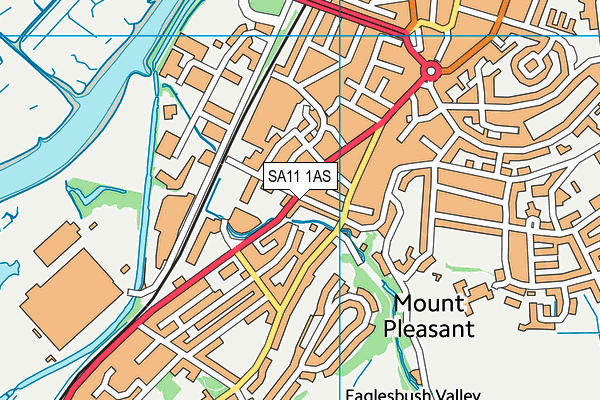 SA11 1AS map - OS VectorMap District (Ordnance Survey)