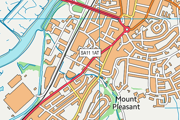 SA11 1AT map - OS VectorMap District (Ordnance Survey)