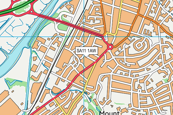 SA11 1AW map - OS VectorMap District (Ordnance Survey)