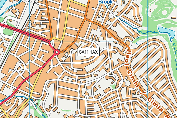 SA11 1AX map - OS VectorMap District (Ordnance Survey)