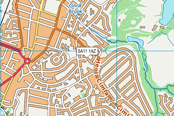 SA11 1AZ map - OS VectorMap District (Ordnance Survey)