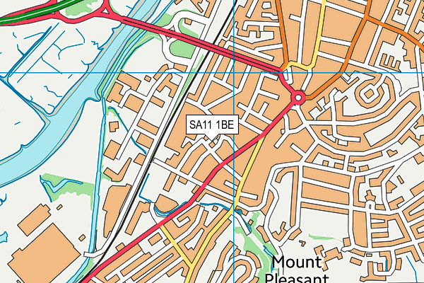 SA11 1BE map - OS VectorMap District (Ordnance Survey)