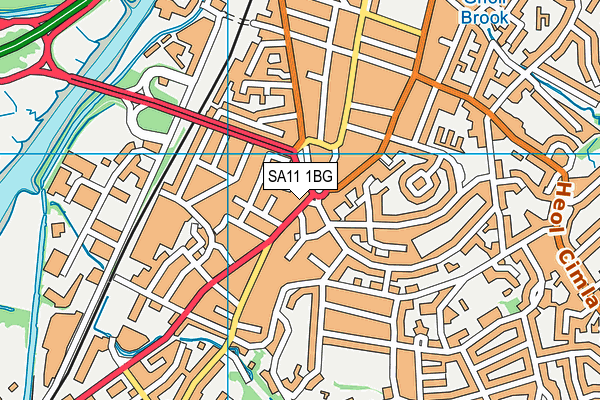 SA11 1BG map - OS VectorMap District (Ordnance Survey)