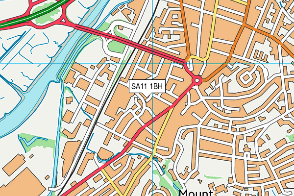 SA11 1BH map - OS VectorMap District (Ordnance Survey)