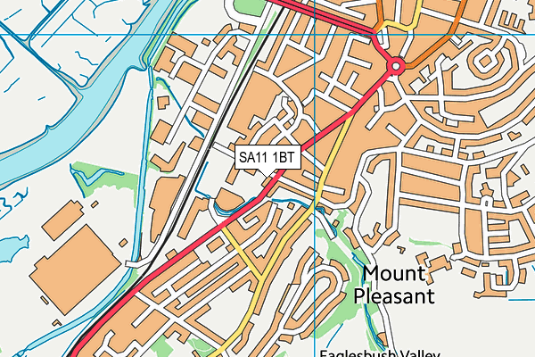 SA11 1BT map - OS VectorMap District (Ordnance Survey)