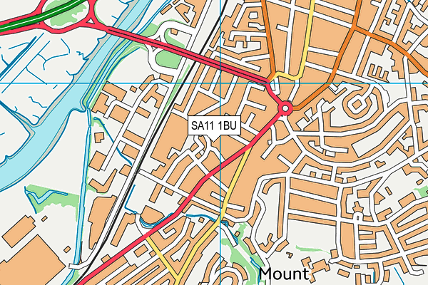 SA11 1BU map - OS VectorMap District (Ordnance Survey)