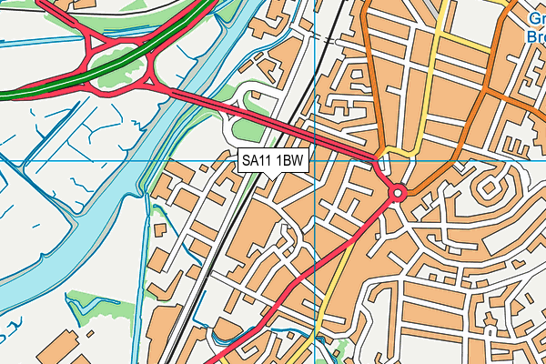 SA11 1BW map - OS VectorMap District (Ordnance Survey)