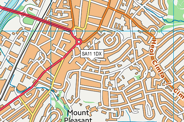 SA11 1DX map - OS VectorMap District (Ordnance Survey)