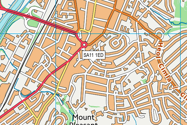 SA11 1ED map - OS VectorMap District (Ordnance Survey)