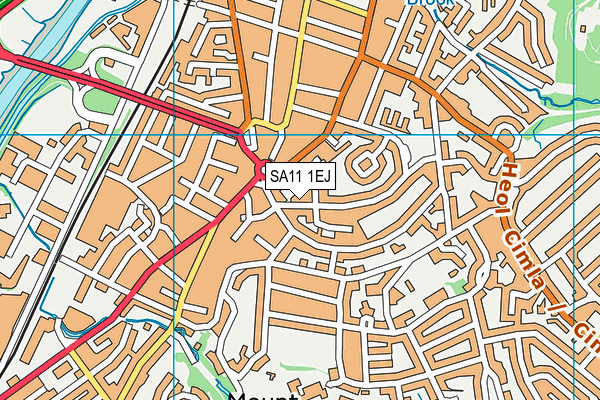 SA11 1EJ map - OS VectorMap District (Ordnance Survey)
