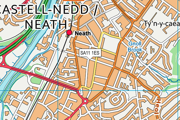 SA11 1ES map - OS VectorMap District (Ordnance Survey)