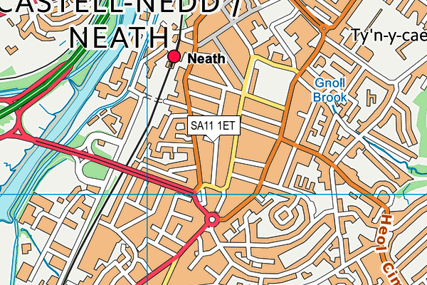 SA11 1ET map - OS VectorMap District (Ordnance Survey)