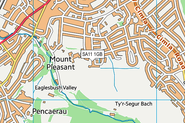 SA11 1GB map - OS VectorMap District (Ordnance Survey)