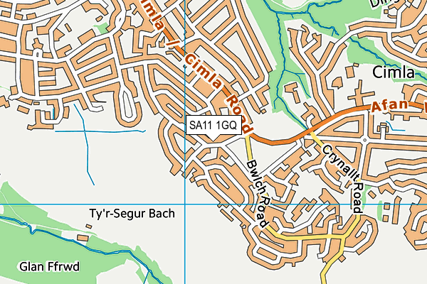 SA11 1GQ map - OS VectorMap District (Ordnance Survey)