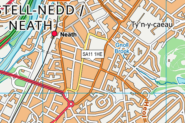 SA11 1HE map - OS VectorMap District (Ordnance Survey)