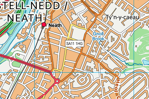 SA11 1HG map - OS VectorMap District (Ordnance Survey)