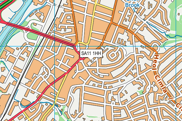 SA11 1HH map - OS VectorMap District (Ordnance Survey)