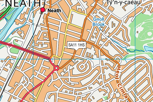 SA11 1HS map - OS VectorMap District (Ordnance Survey)